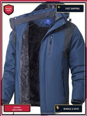 Men's Skiing Jacket Waterproof Fleece Liner Windproof Winter Snowboard Coat